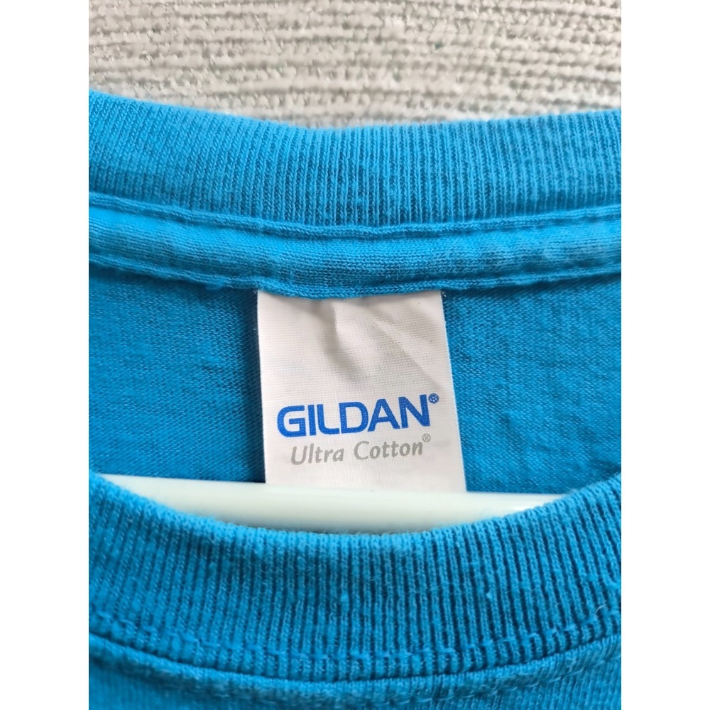 Gildan Arms of Laos T Shirt Mens Large Blue Graphic Cotton Crew Neck Streetwear - Picture 4 of 9